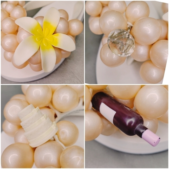 💍💎Platform Wedding Bridal Flipflops Women Size 6 [EUC] with Bubbles - Picture 4 of 17